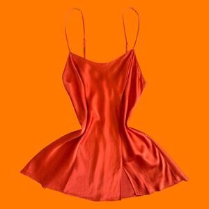 00's vintage orange 100% silk y2k slip dress MEDIUM victoria's secret